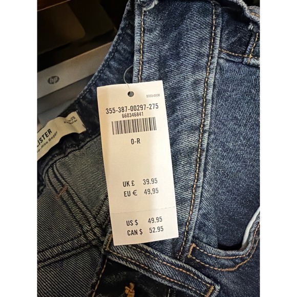 NWT Hollister Jeans Curvy Mid Rise Baggy Wide Leg Womens 25 Boho Winter Casual - Picture 8 of 8